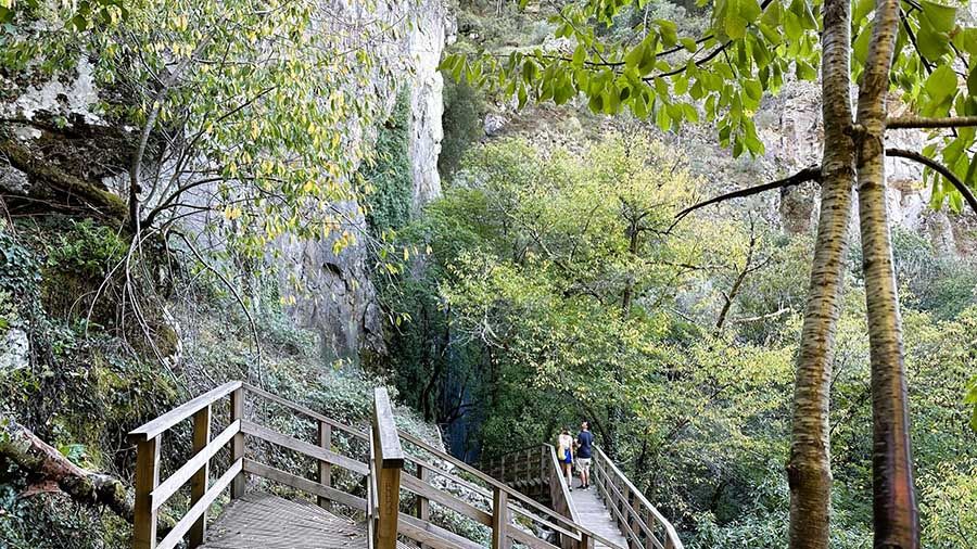 La ruta a la Fervenza de Augacaída tiene pasarelas de madera