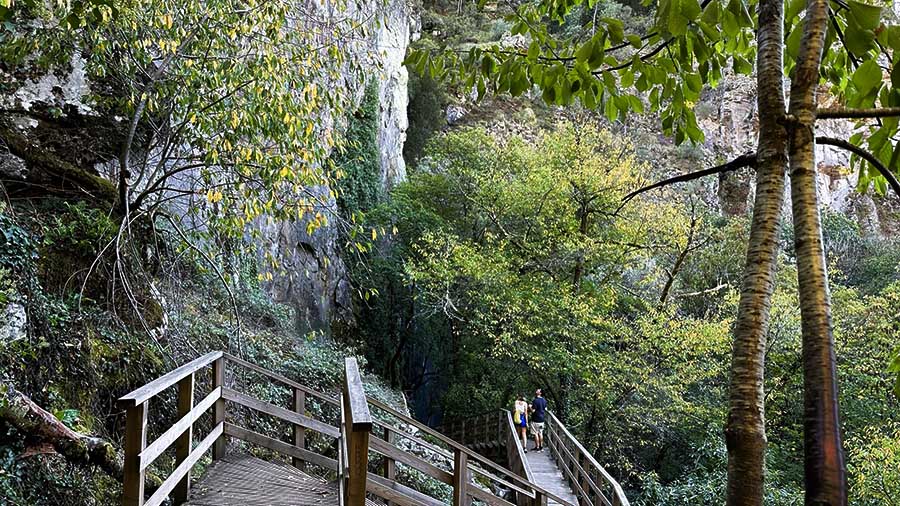 A la Fervenza de Augacaída se llega por unas pasarelas de madera