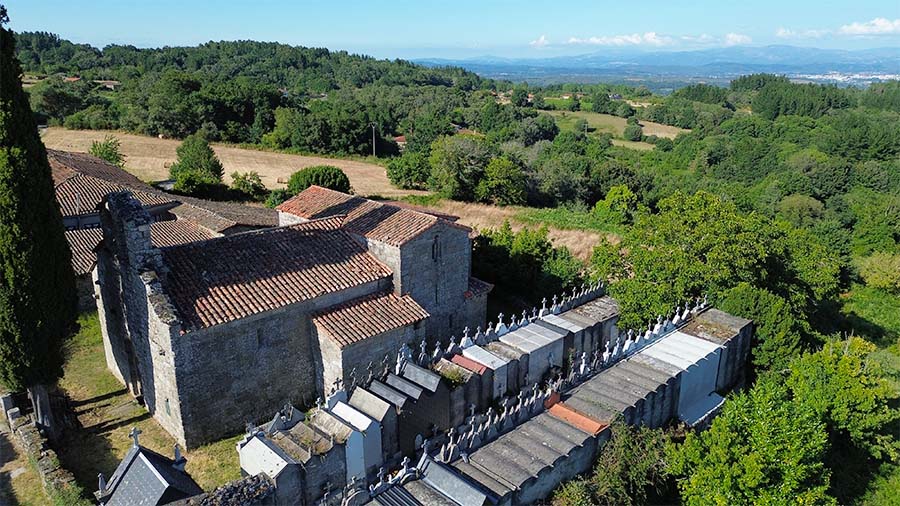 Vista aérea de la Iglesia de San Fiz de Cangas